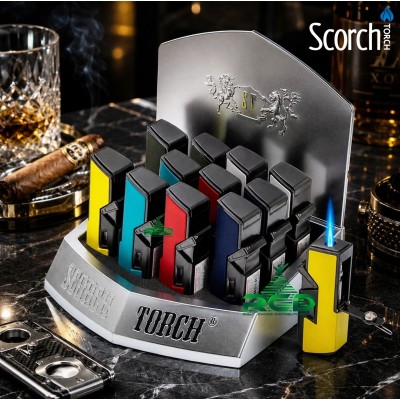 SCORCH TORCH SINGLE FLAME W/ ROCKET ARM TRIGGER ASST. COLORS - 12CT/ DISPLAY